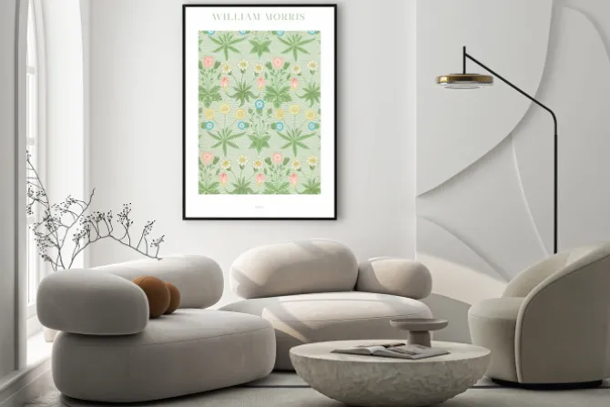 Plakat: Wzór roślinny z kwiatami w stylu william morris