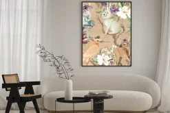 Plakat: Wzór w leśne zwierzęta dla dziewczynki