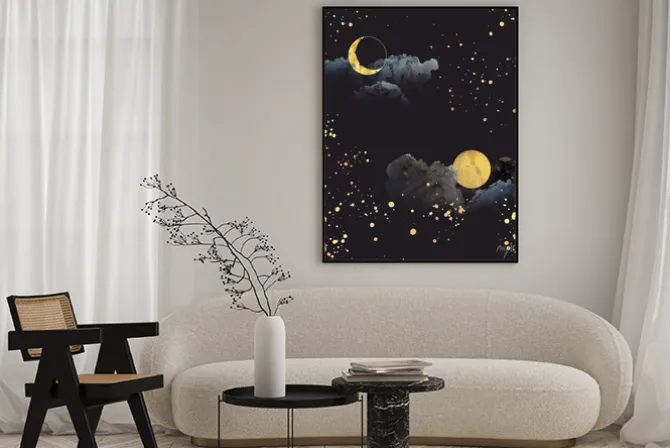 Plakat: Wzór z księżycami