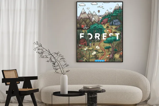 Plakat: Życie ukryte w lesie bajki