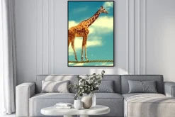 Plakat: Żyrafa na liny