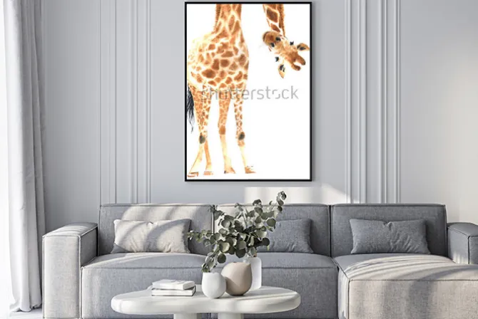 Plakat: Żyrafa w stylu akwarelowym