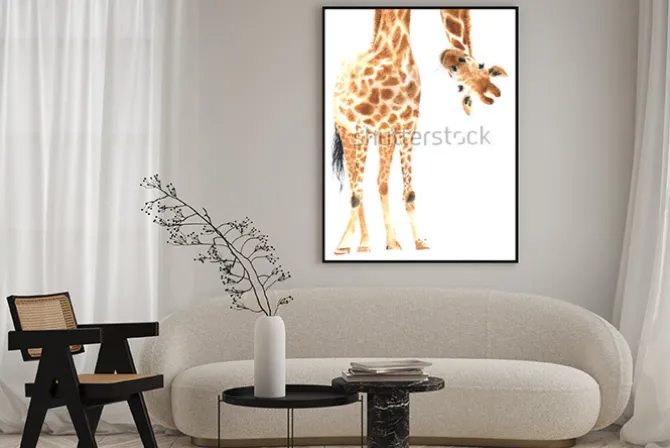 Plakat: Żyrafa w stylu akwarelowym