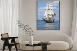 Plakat: Zabytkowy statek na morzu