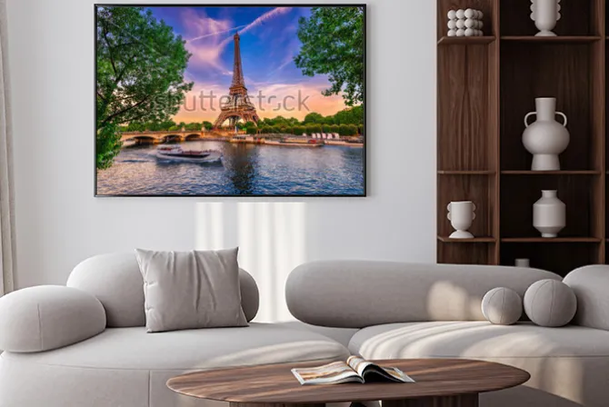 Plakat: Zachód słońca nad sekwaną w paryżu