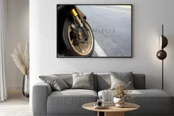 Plakat: Zacisk koła przedniego i hamulec tarczowy abs motocykla dostosowane