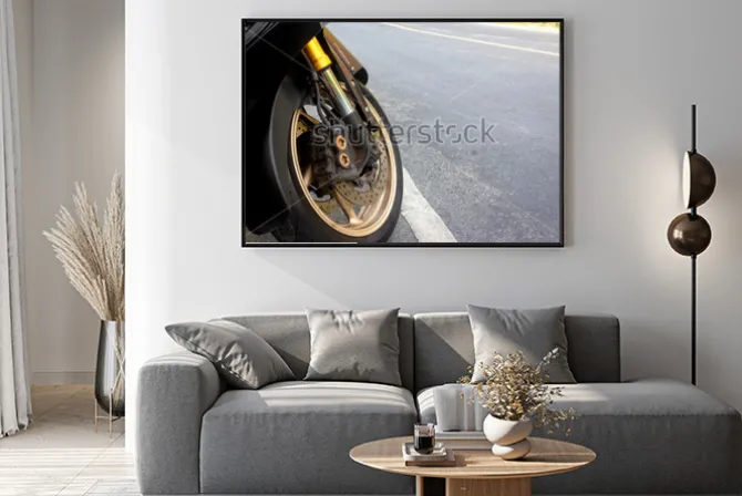 Plakat: Zacisk koła przedniego i hamulec tarczowy abs motocykla dostosowane