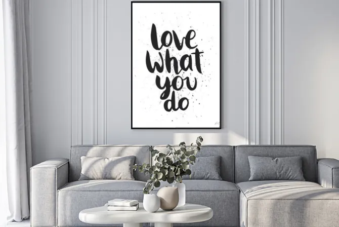 Plakat: Zacytować. kocham to co robisz.