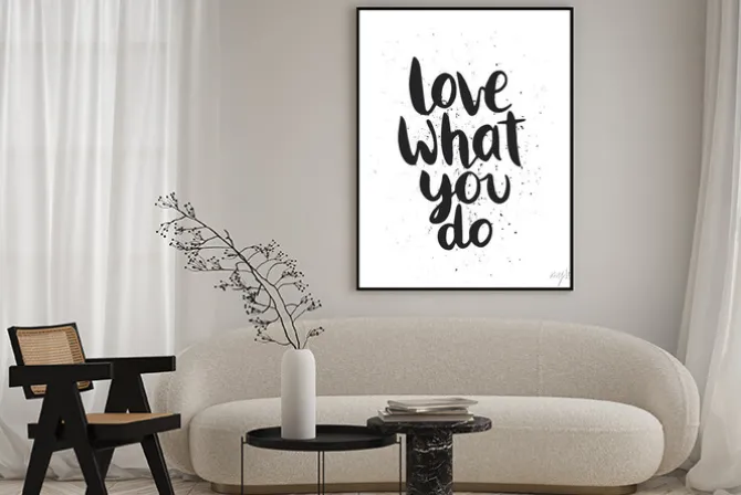 Plakat: Zacytować. kocham to co robisz.