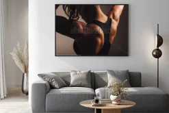 Plakat: Zakończenie strzelający plecy żeński sprawność fizyczna model.