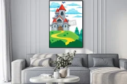 Plakat: Zamek z bajki na wzgórzu