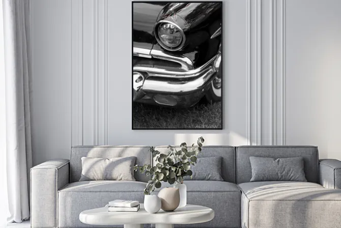 Plakat: Zamknij si? prawe reflektor czarnego b? yszcz? ce klasyczny rocznika