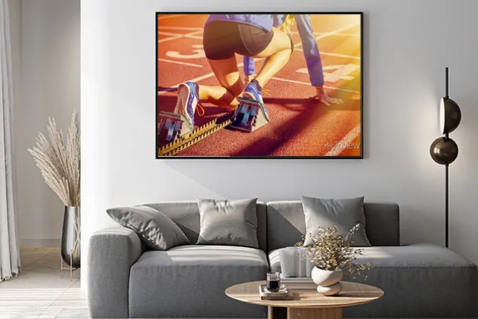 Plakat: Zawodnik gotowy do biegu