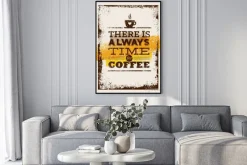 Plakat: Zawsze jest czas na kawę. kreacja vintage plakat concept.