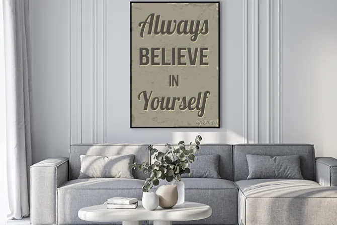 Plakat: Zawsze wierzę w siebie retro plakat