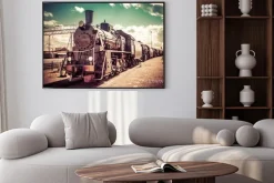 Plakat: Zdjęcie vintage z zabytkową lokomotywą