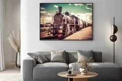 Plakat: Zdjęcie vintage z zabytkową lokomotywą