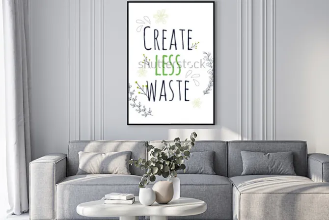 Plakat: Zero waste concept. hand drawn elements of zero waste life. zero