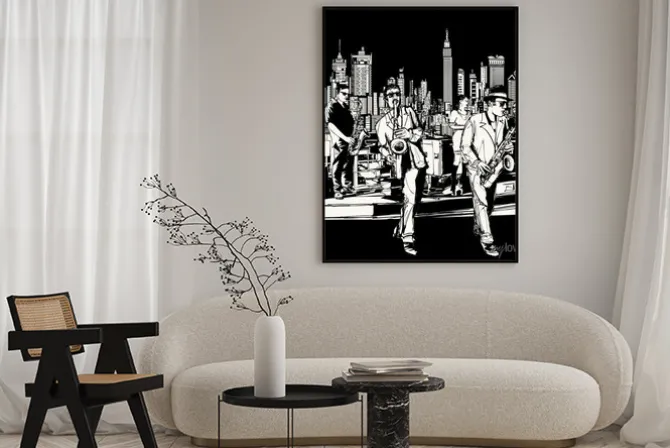 Plakat: Zespół jazzowy grający w nowym jorku