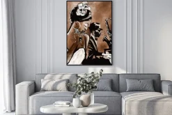 Plakat: Zespół jazzowy z fortepianem i saksofonem