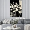 Plakat: Zespół jazzowy z kontrabas fortepian i trąbkę bębna