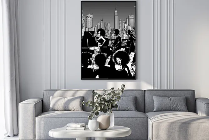 Plakat: Zespół muzyczny jazz występując w nowym jorku