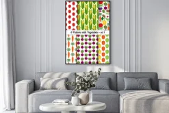 Plakat: Zestaw bez szwu desenie z różnych warzyw