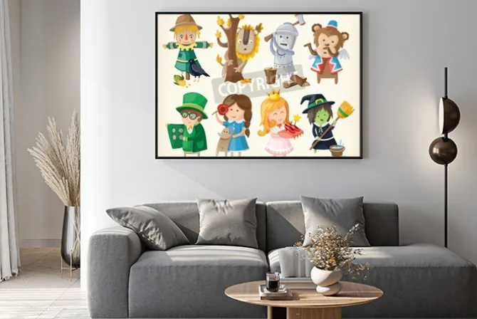 Plakat: Zestaw cartoon zabawki osobistości z bajek