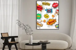 Plakat: Zestaw komiksowych dymków z napisami