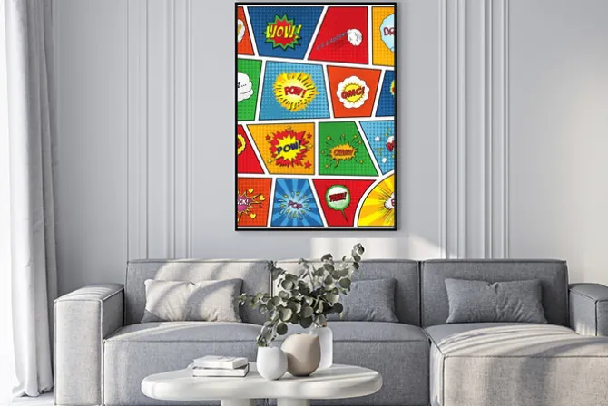 Plakat: Zestaw komiksów efekty dźwiękowe