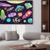 Plakat: Zestaw ręcznie rysowane ufo