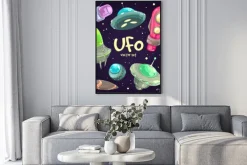 Plakat: Zestaw ręcznie rysowane ufo