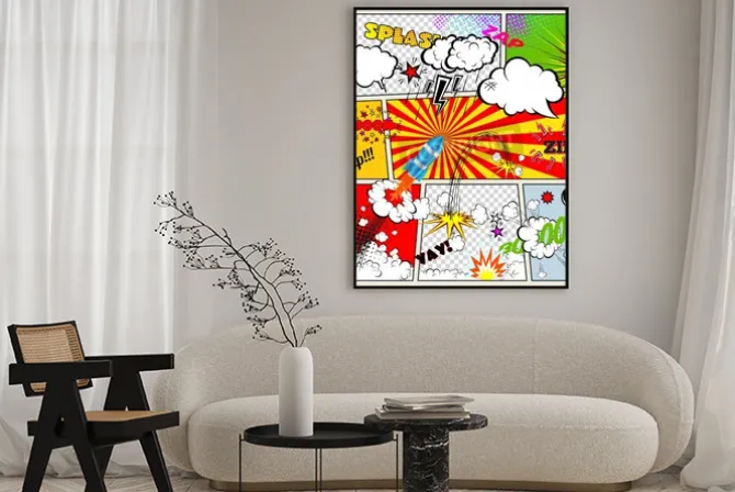 Plakat: Zestaw retro comic book wektor projektowania elementów, mowy