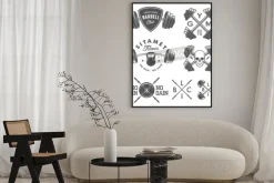 Plakat: Zestaw rocznika siłowni emblematy etykiet i elementy konstrukcyjne