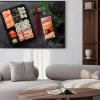 Plakat: Zestaw sushi i rolki maki i zielonej herbaty