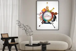 Plakat: Zestawienie instrumentów muzycznych