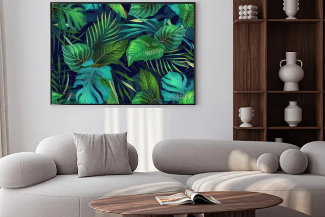 Plakat: Zielone liście egzotycznych roślin