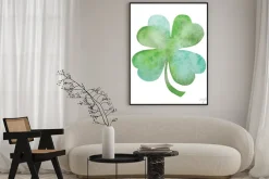 Plakat: Zielony koniczyny ilustracja akwarela