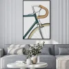 Plakat: Zielony rower w stylu vintage