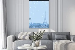 Plakat: Zima w paryżu tła