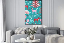 Plakat: Zimowy las. boże narodzenie bez szwu