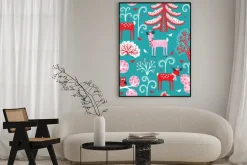 Plakat: Zimowy las. boże narodzenie bez szwu