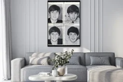 Plakat: Znaczki pocztowe z portretami the beatles