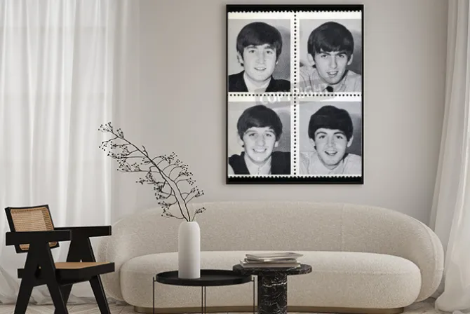 Plakat: Znaczki pocztowe z portretami the beatles