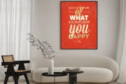 Plakat: Zrobić więcej, co czyni cię szczęśliwym typografii ilustracji