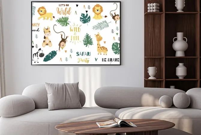 Plakat: Zwierzątka safari dla dzieci