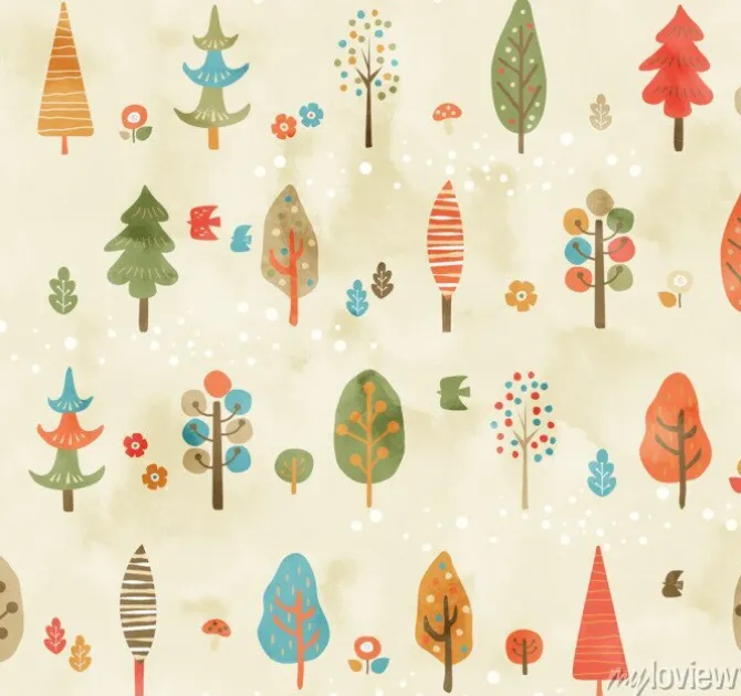 Tapeta: 木のパターン秋色