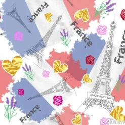 Tapeta: Узор с флагом франции и с эйфелевой башней
