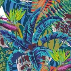 Tapeta: Abstrakcjonistyczny koloru ptak raju banan opuszcza begoni tło