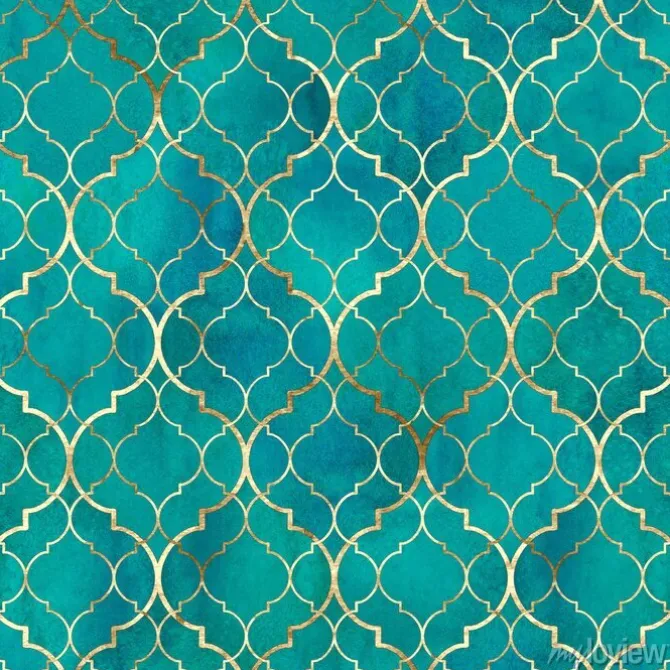 Tapeta: Abstrakcyjny wzór w stylu arabskich płytek